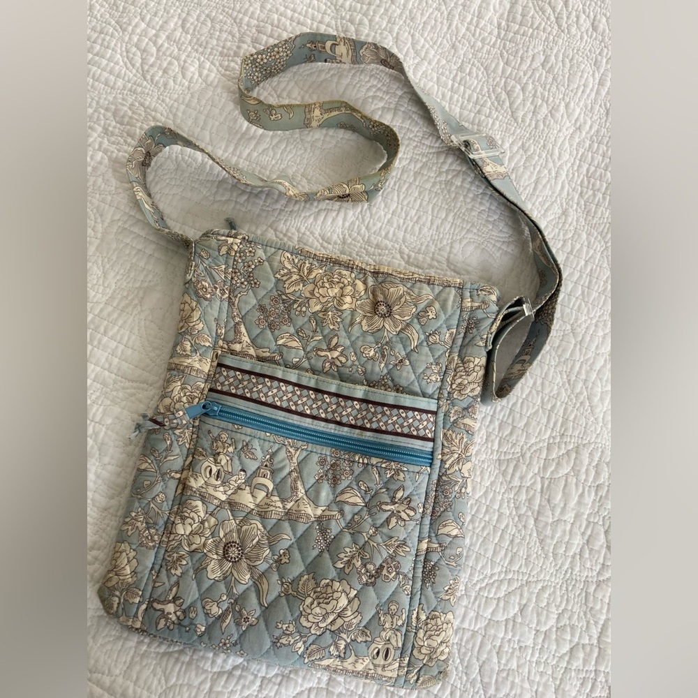 Vintage 90s Floral Cotton Quilted Crossbody Bag